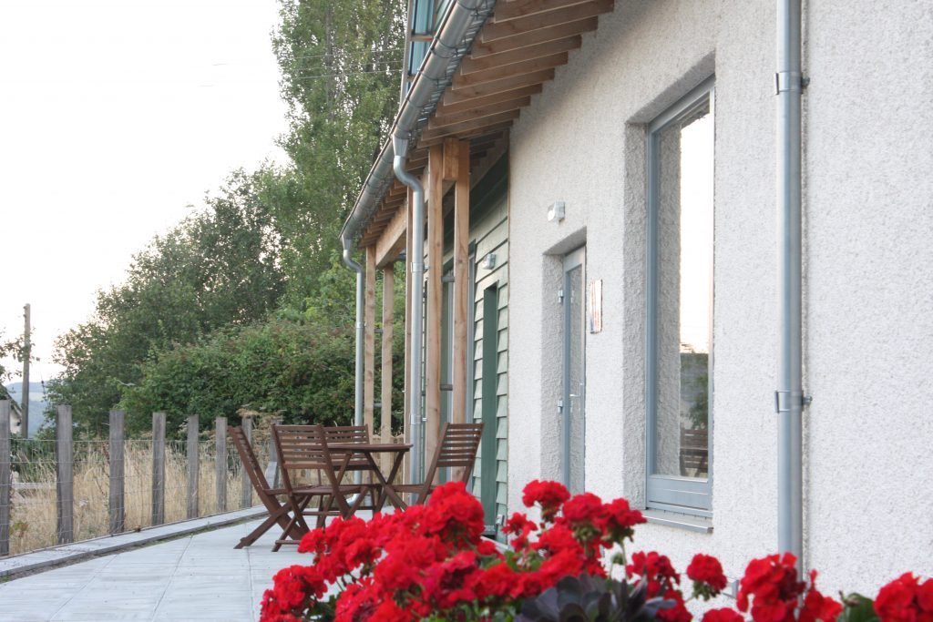 South facing terrace, Garway Community Centre, Herefordshire